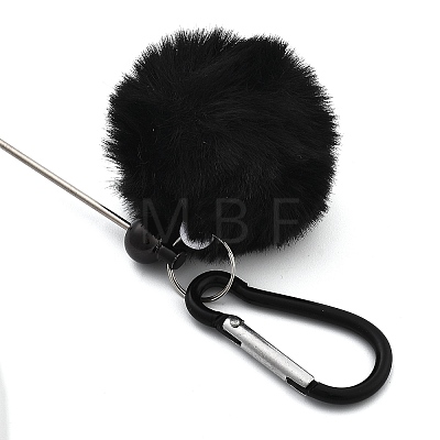 Aluminum Alloy Pom Pom Ball Beadable Keychain Bar HJEW-Q001-01D-1