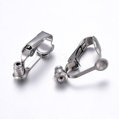 Tarnish Resistant 304 Stainless Steel Clip-on Earring Converters Findings X-STAS-O110-20P-1