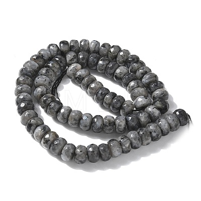 Faceted Natural Labradorite Rondelle Beads Strands G-K090-02-1