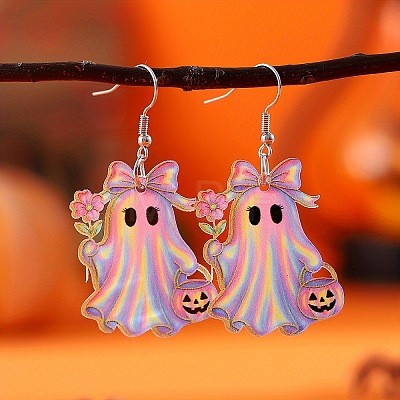 Halloween Ghost Acrylic Dangle Earrings FS-WG53D30-03-1