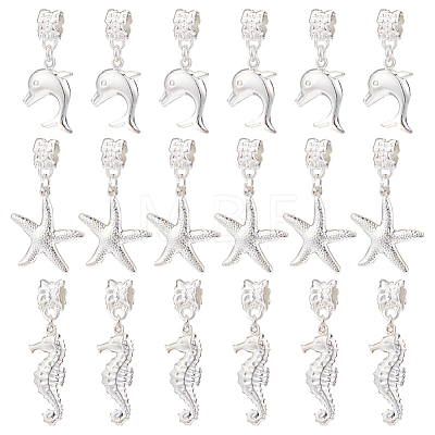 42Pcs 3 Styles Alloy European Dangle Charms FIND-CA0005-62-1