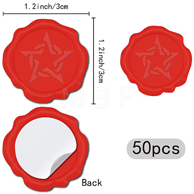 CRASPIRE 50Pcs Adhesive Wax Seal Stickers DIY-CP0010-16D-1