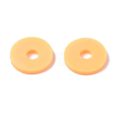 Flat Round Eco-Friendly Handmade Polymer Clay Beads CLAY-R067-10mm-15-1