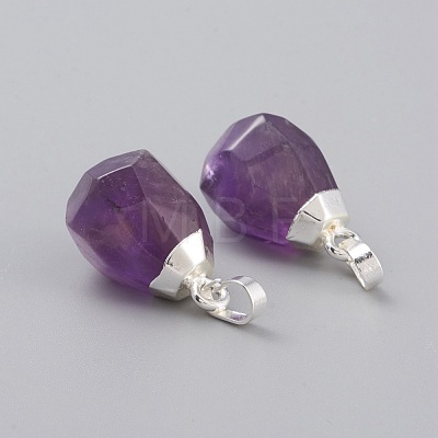 Natural Amethyst Pendants G-G845-07S-05A-1