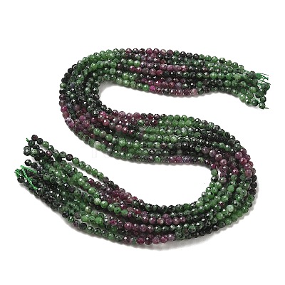 Gradient Natural Ruby in Zoisite Beads Strands GG-CBA2E9C-A03-4mm-1