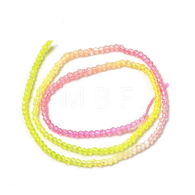 Transparent Gradient Color Glass Beads Strands GLAA-H021-01A-20-1