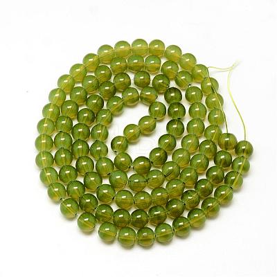 Baking Painted Glass Beads Strands DGLA-Q023-6mm-DB21-1