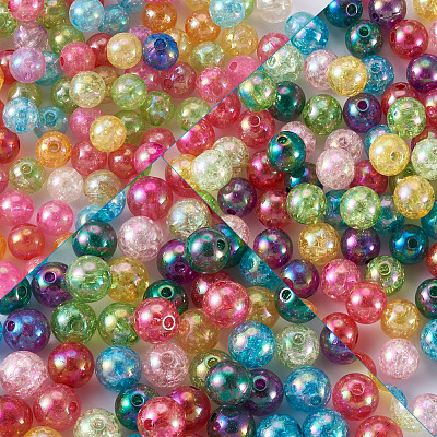 Transparent Crackle Acrylic Beads CACR-TA0001-03-1