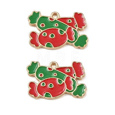 Christmas Alloy Enamel Pendants ENAM-I081-01KCG-09-1