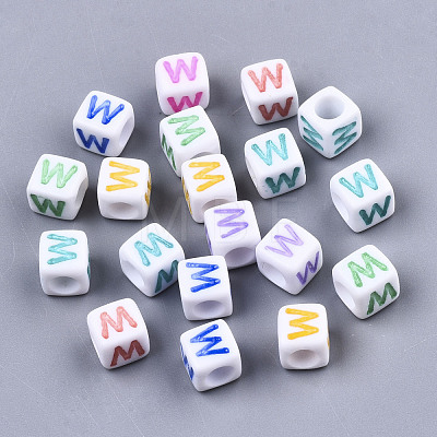 Opaque White Acrylic Beads X-SACR-R252-02W-1