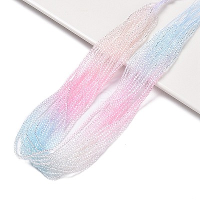 Transparent Gradient Color Glass Beads Strands GLAA-G101-2mm-06-1