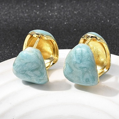Brass Enamel Hoop Earrings EJEW-P333-06G-1