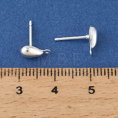 Teardrop Brass Stud Earring Findings KK-H258-12S-1