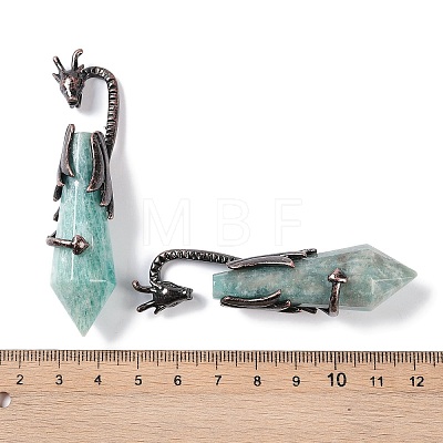 Natural Amazonite Faceted Pointed Bullet Big Pendants G-L524-19R-07-1