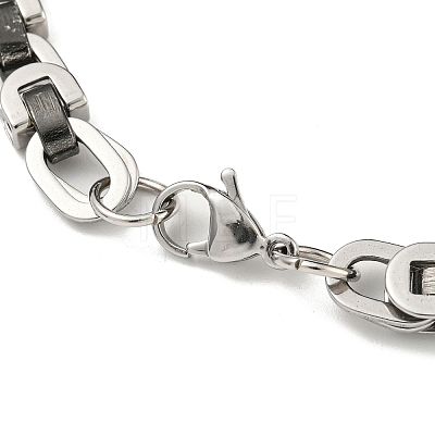 Two Tone 304 Stainless Steel Link Chain Bracelet BJEW-B078-29BP-1