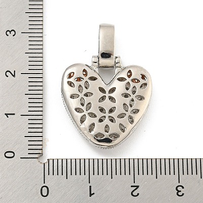 Brass Micro Pave Clear Cubic Zirconia Pendants KK-B099-01P-V-1