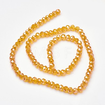 Electroplate Glass Beads Strands X-EGLA-D020-6x4mm-51-1