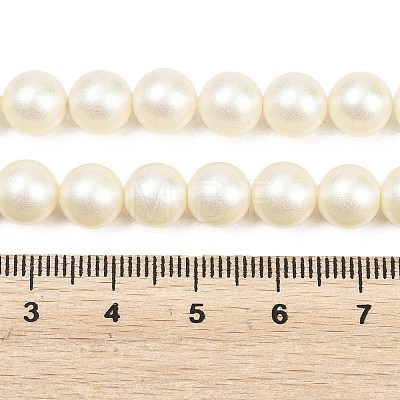 Frosted Glass Pearl Beads Strands GLAA-A044-08A-02-1