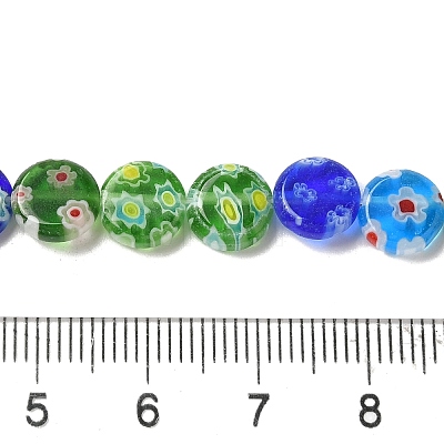 Handmade Millefiori Glass Heart Bead Strands LK-U001-02-1