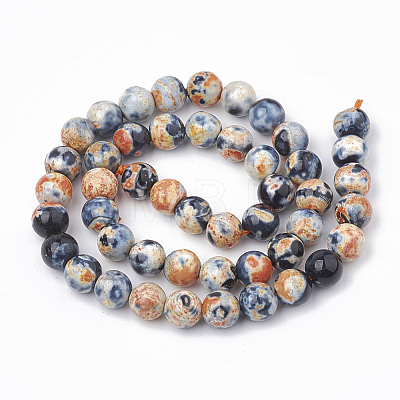 Dyed Natural Fire Crackle Agate Beads Strands G-T098-02B-02-1