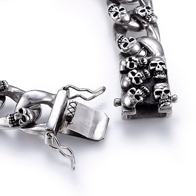 Retro 304 Stainless Steel Link Bracelets BJEW-L631-09AS-1