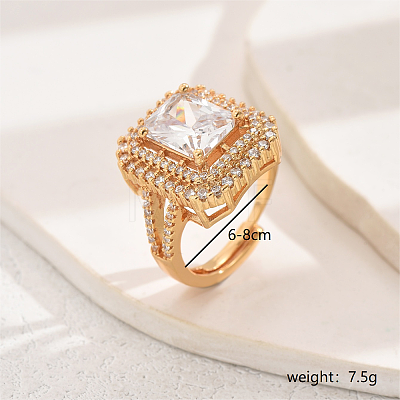 Brass Ring Micro Pave CLear Zirconia for Women WB7232-1