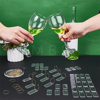50Pcs Acrylic Wine Glass Charms DIY-FG0010-37-1