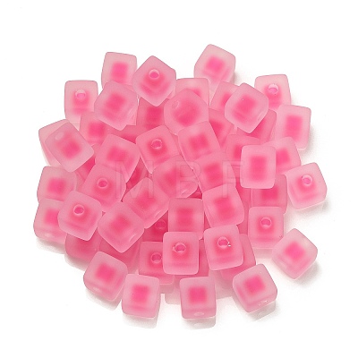 Frosted Acrylic European Beads OACR-G012-14F-1
