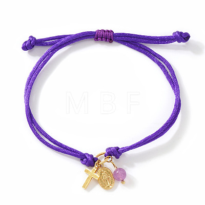 Handmade Adjustable Brass Cord Charm Bracelets OH6881-13-1
