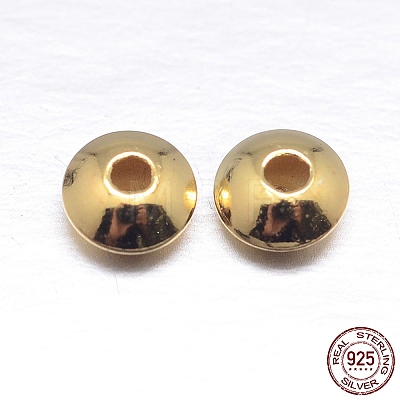Saucer 925 Sterling Silver Spacer Beads STER-M101-12-4mm-1