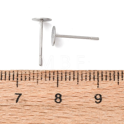Tarnish Resistant 304 Stainless Steel Flat Round Blank Peg Stud Earring Findings X-STAS-S028-24-1