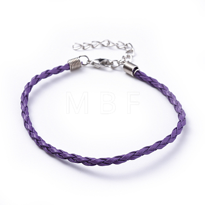 Trendy Braided Imitation Leather Bracelet Making X-BJEW-S076-M-1