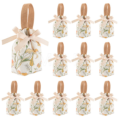 Flower Print Canvas Cloth Wedding Candy Tote Bags ABAG-WH0072-044B-1