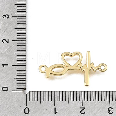 Brass Heart with Jesus Fish Links Connector Charms KK-C263-27B-G-1