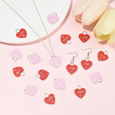 30Pcs 2 Colors Zinc Alloy Enamel Pendants FIND-FS0005-20-1