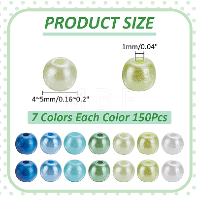 910Pcs 7 Colors Baking Paint Pearlized Glass Pearl Round Bead HY-WR0001-01-1