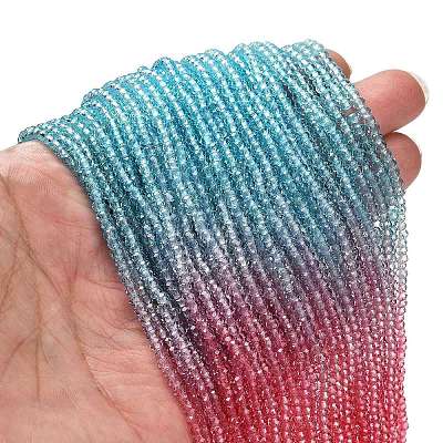 Transparent Painted Glass Beads Strands X1-DGLA-A034-T2mm-A11-1