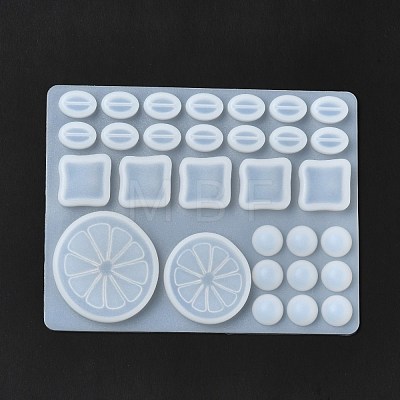 DIY Lemon Slice & Ice Block & Coffee Bean Filling Silicone Molds X-DIY-E052-03-1