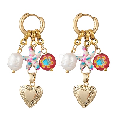 Natural Freshwater Pearl Hoop Earrings EJEW-JE06967-1