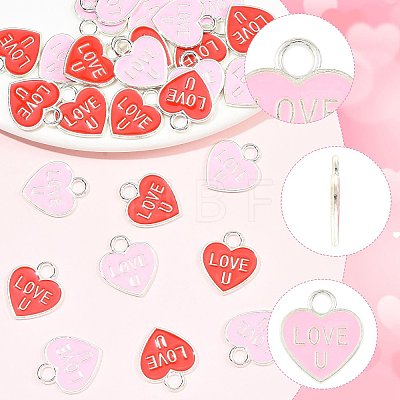30Pcs 2 Colors Zinc Alloy Enamel Pendants FIND-FS0005-20-1