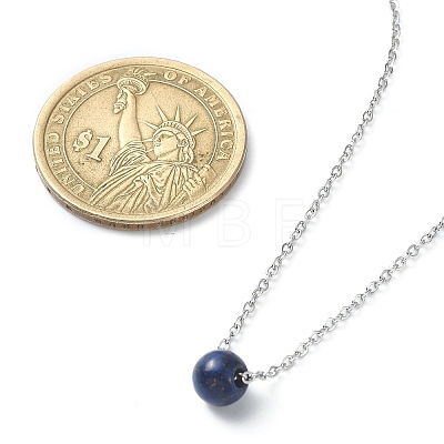 Mixed Gemstone Round Bead Pendant Necklaces NJEW-JN04551-1