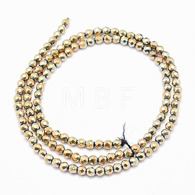 Electroplate Non-magnetic Synthetic Hematite Beads Strands G-L487-C-21-1