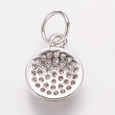 Brass Cubic Zirconia Pendants ZIRC-K070-21-1