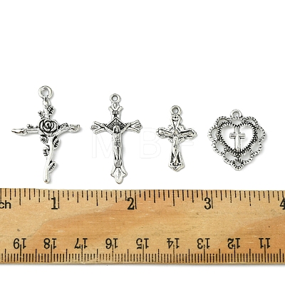 24Pcs 4 Styles Tibetan Style Alloy Pendants TIBE-FS0001-18-1