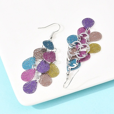 430 Stainless Steel Dangle Earrings EJEW-B157-01E-1