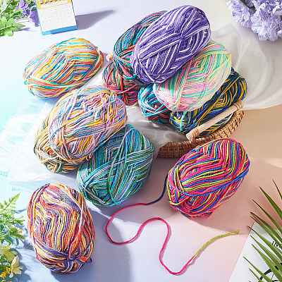Light Gradient Segment Dyed Polyester Yarn DIY-TADJ0002-005M-1