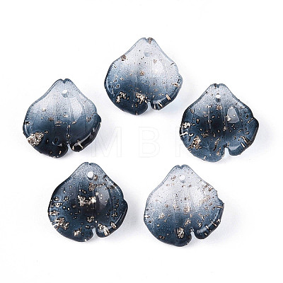 Transparent Glass Petal Pendants GLAA-T030-05-A-1