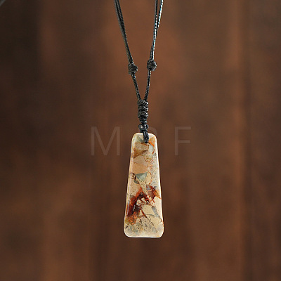 Bohemian Dyed Natural Imperial Jasper Trapezoid Pendant Necklaces EG2286-2-1