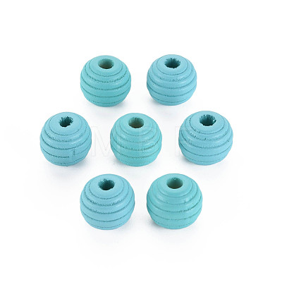 Painted Natural Wood Beehive Beads WOOD-Q040-019B-A01-1