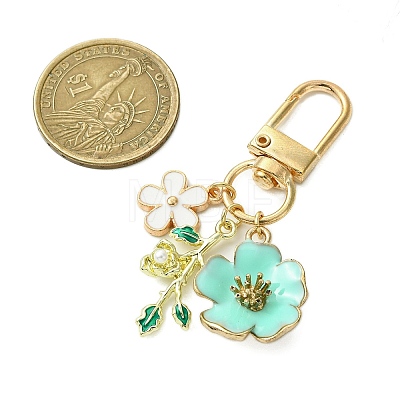 Flower Alloy Enamel Pendant Decorations HJEW-JM02803-03-1